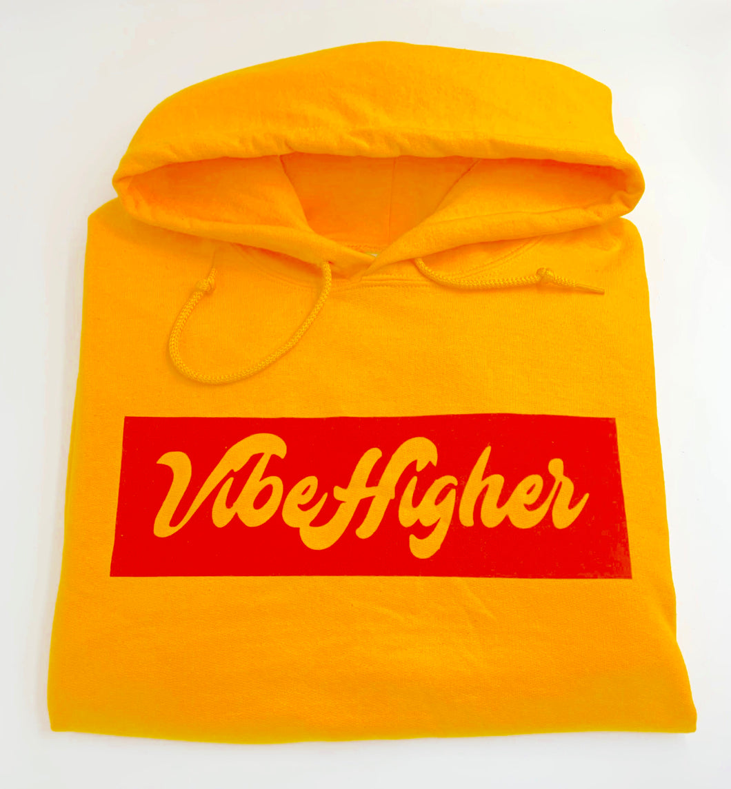 VIBE HIGHER Gold Hoodie by 33 SOL