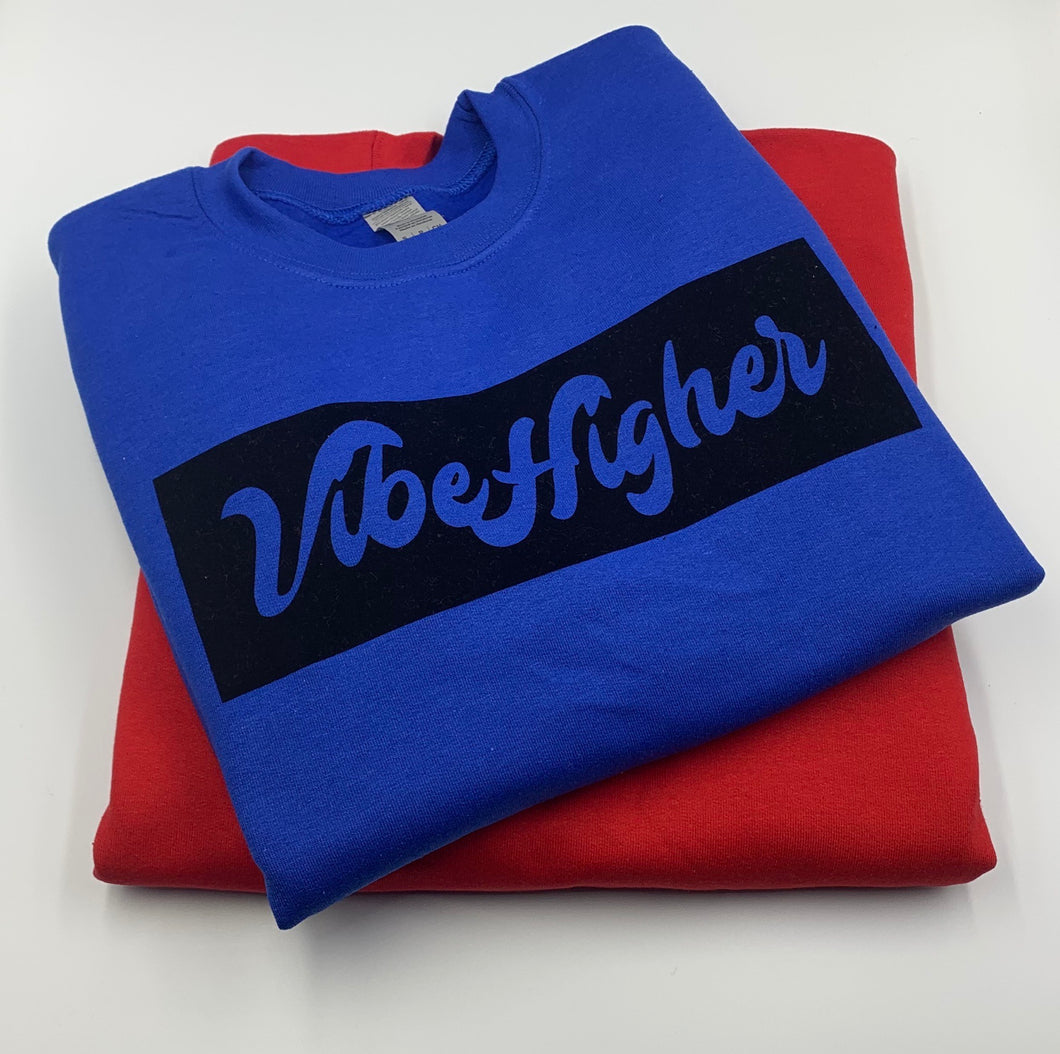 VIBE HIGHER BLUE CREWNECK SWEATER